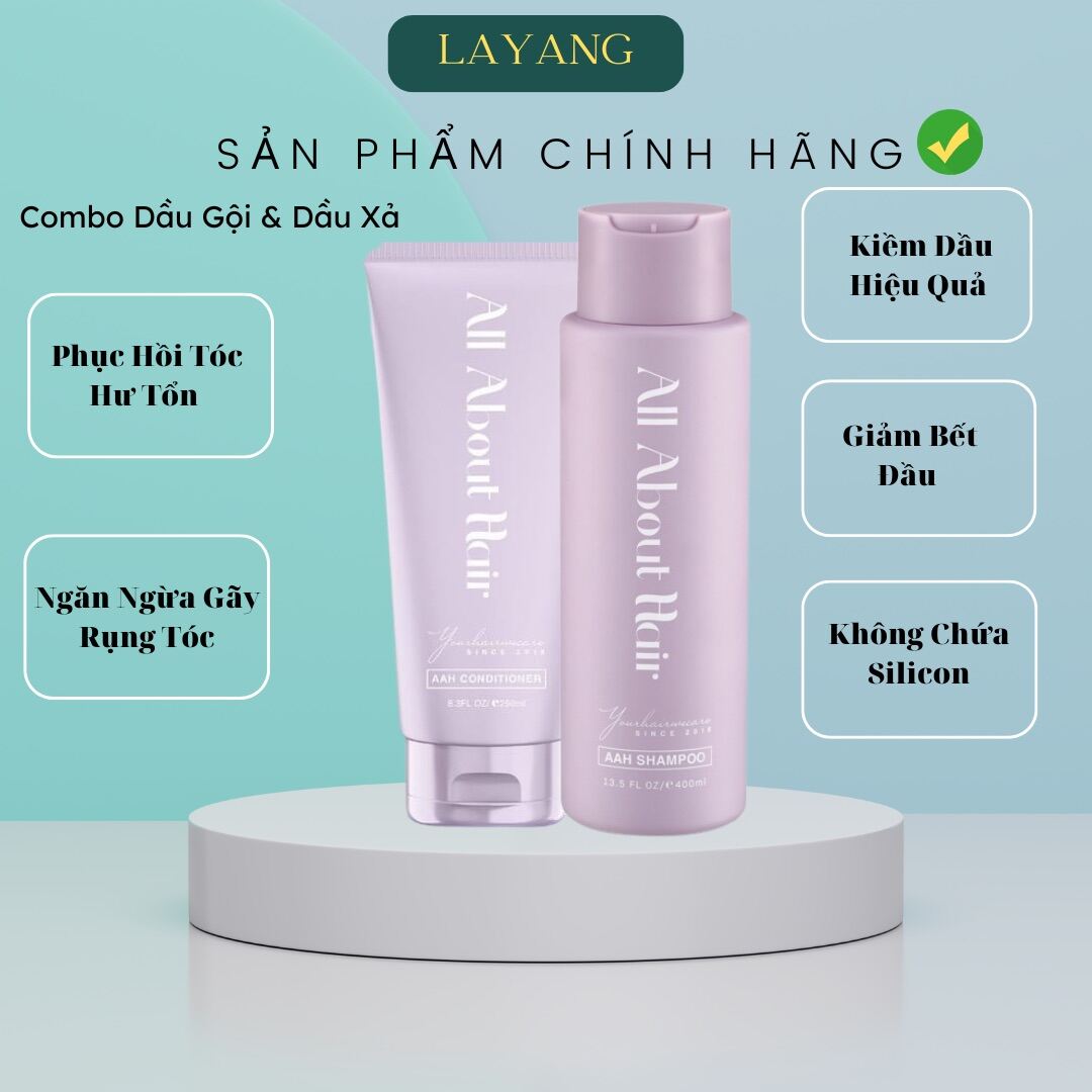 Combo Dầu Xả và Dầu Gội ALL ABOUT HAIR Phục Hồi Hư Tổn,Giảm Gãy Rụng Tóc