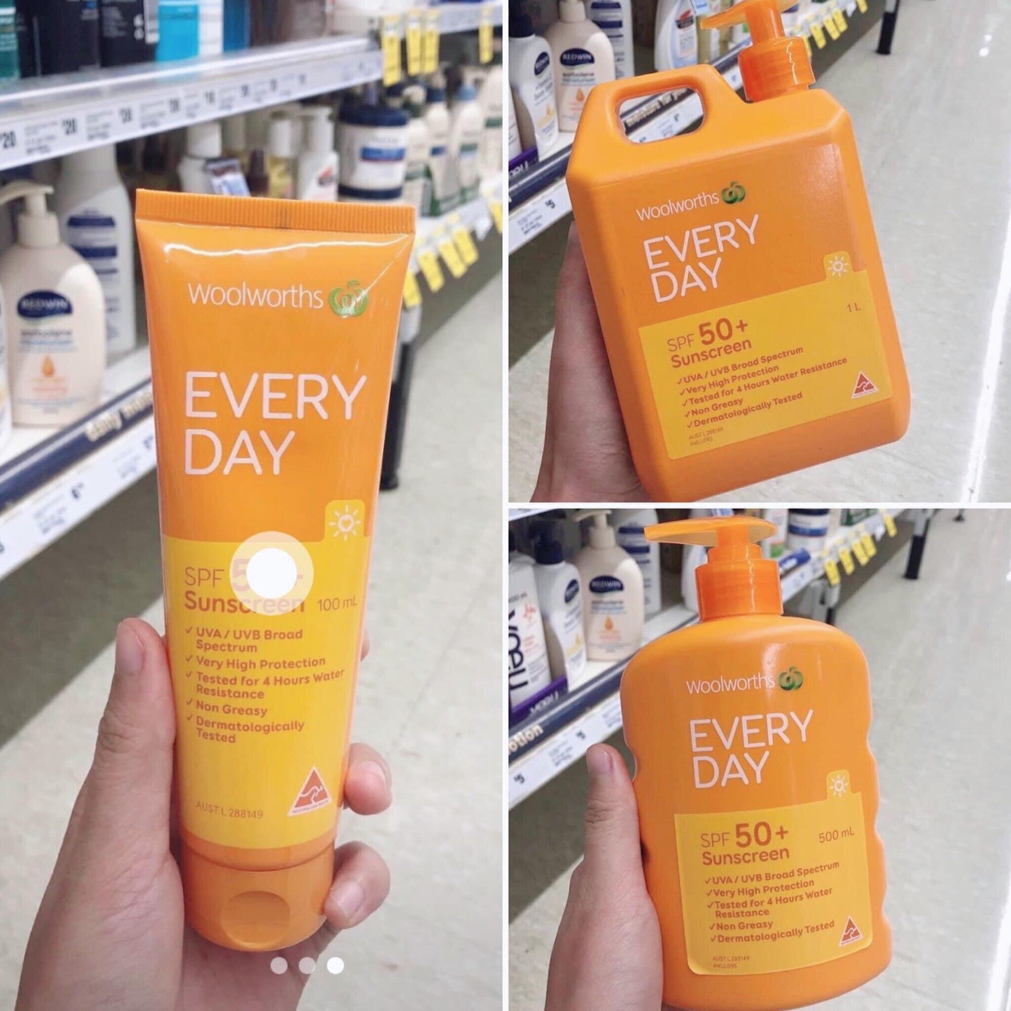 Kem chống nắng body Woolworths sunscreen SPF 50+ everyday lotion
