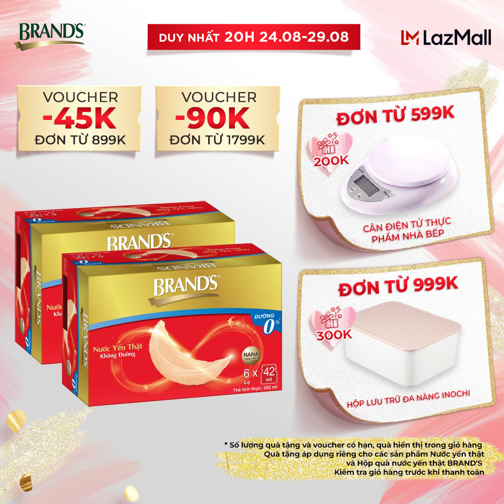 Combo 2 nước yến thật brand's không đường