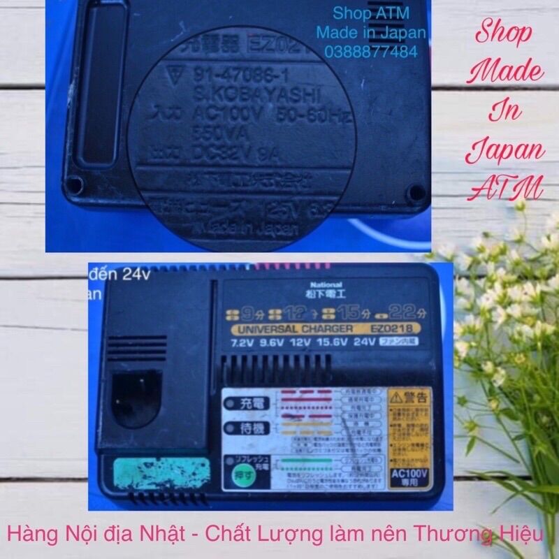 Sạc pin niken 7,2-24v nội địa nhật nguyên zin dùng điện 100v