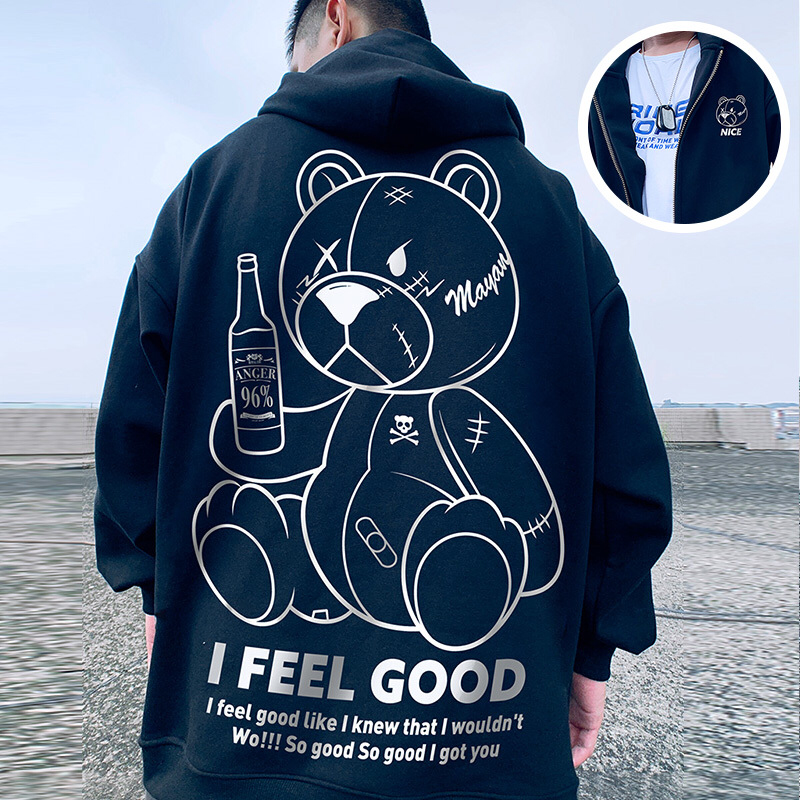 Trang Phục Nam Cho Người Mập Thương Hiệu Sành Điệu Jacket Áo Khoác Liền Mũ Khóa Kéo 8xl Áo Hoodie Cardigan Trào Lưu Cỡ To Hơn Rộng Hơn Mùa Xuân Thu