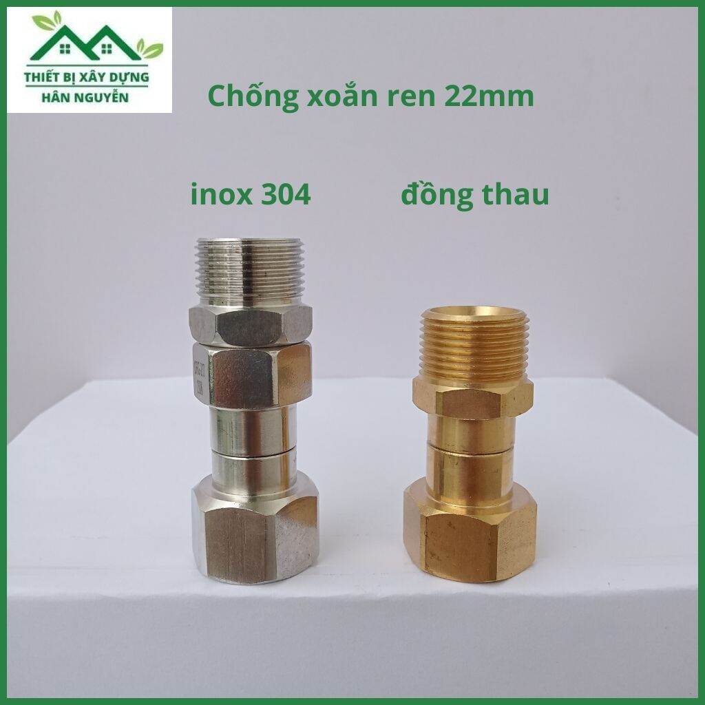 Chống xoắn dây rửa xe ren 22mm,khớp nối nhanh chống xoắn inox 304,đồng thau