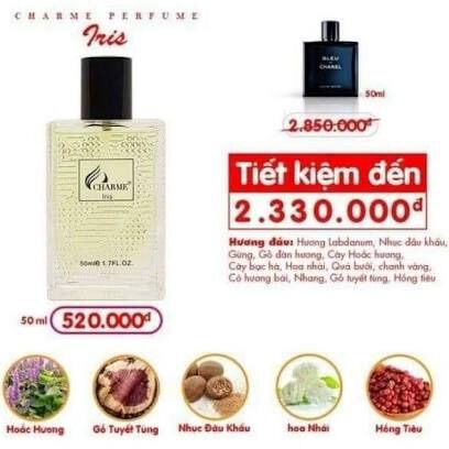 [HCM]Nước hoa nam iric 50ml ( xoá mã npp )