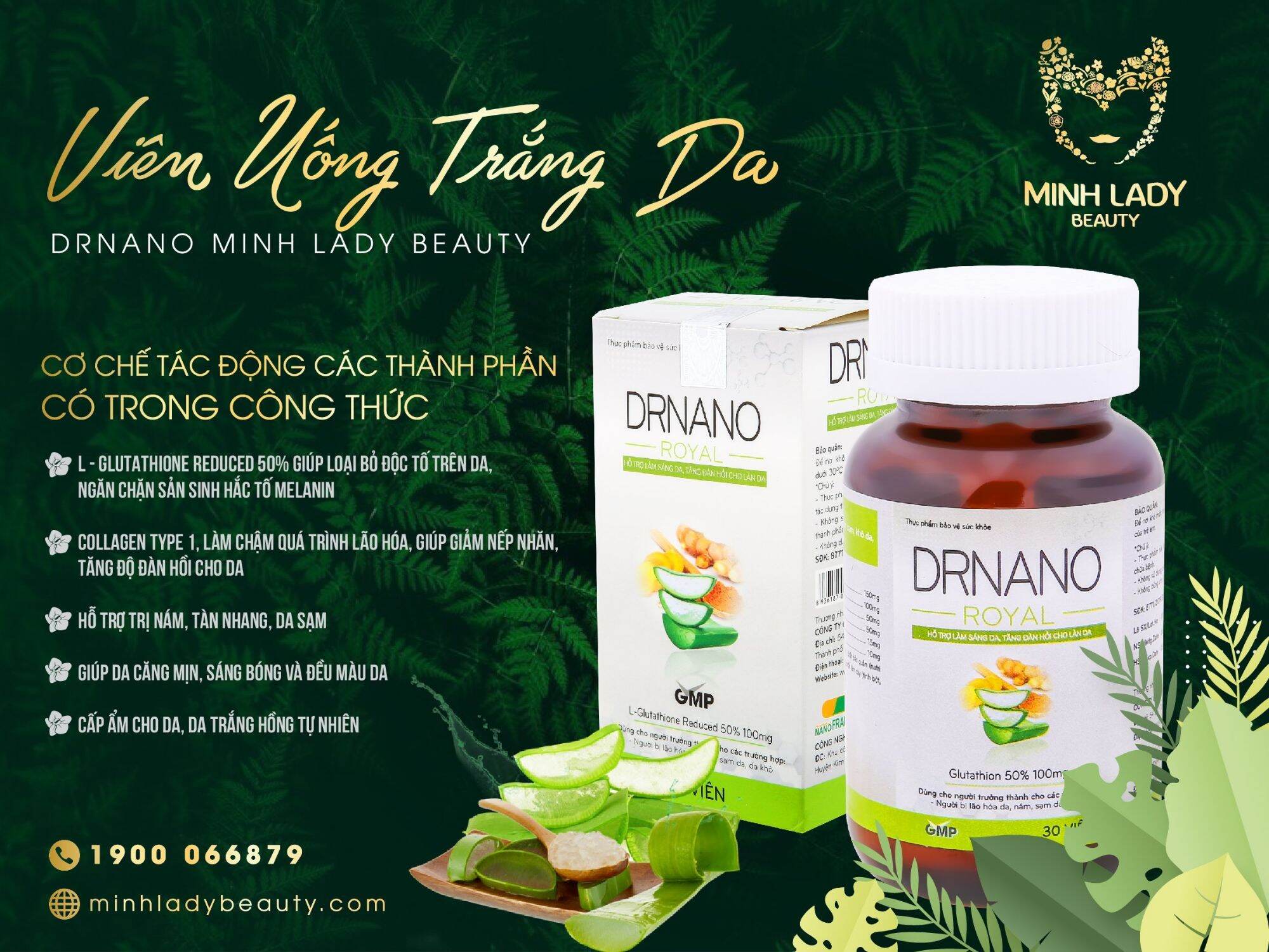 {Mua 1 Tặng 2} Viên Uống Trắng Da Dr. Nano Minh Lady Beauty