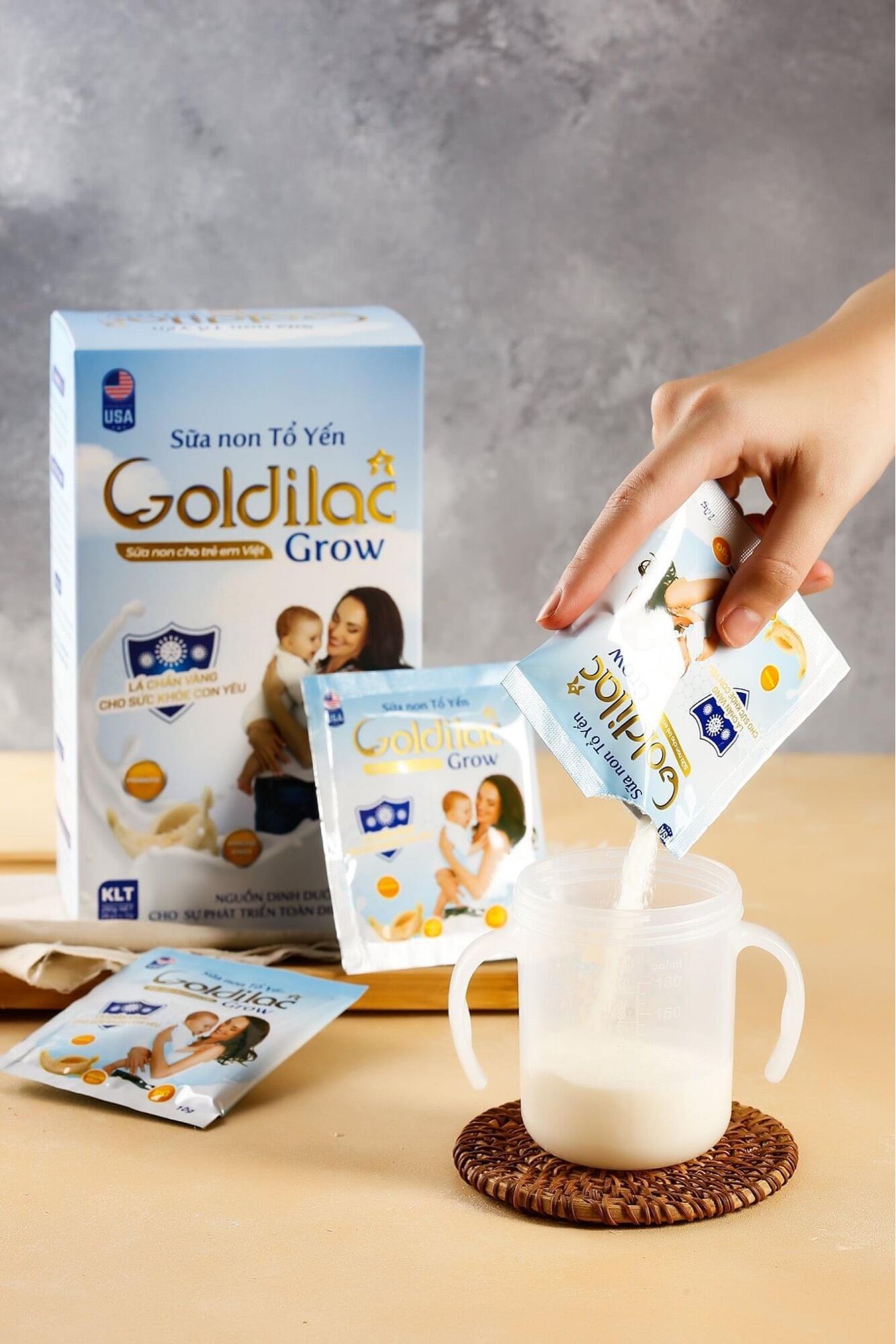 sữa non tổ yến goldilac grow nguyên hộp 28 gói 392gr 2