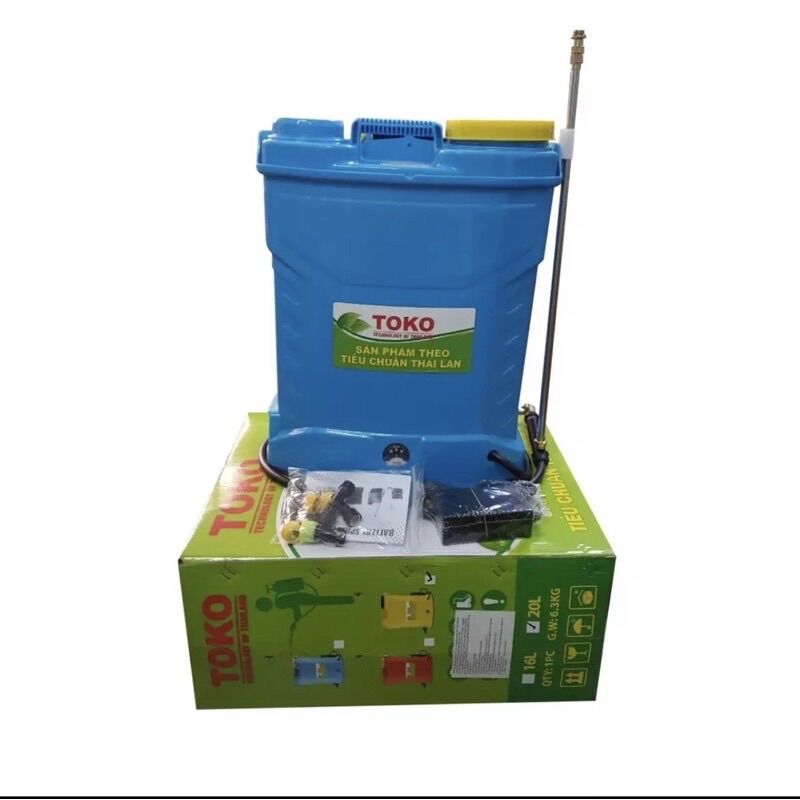 BÌNH XỊT ĐIỆN BƠM ĐƠN 16LÍT TOKO 12/8Ah