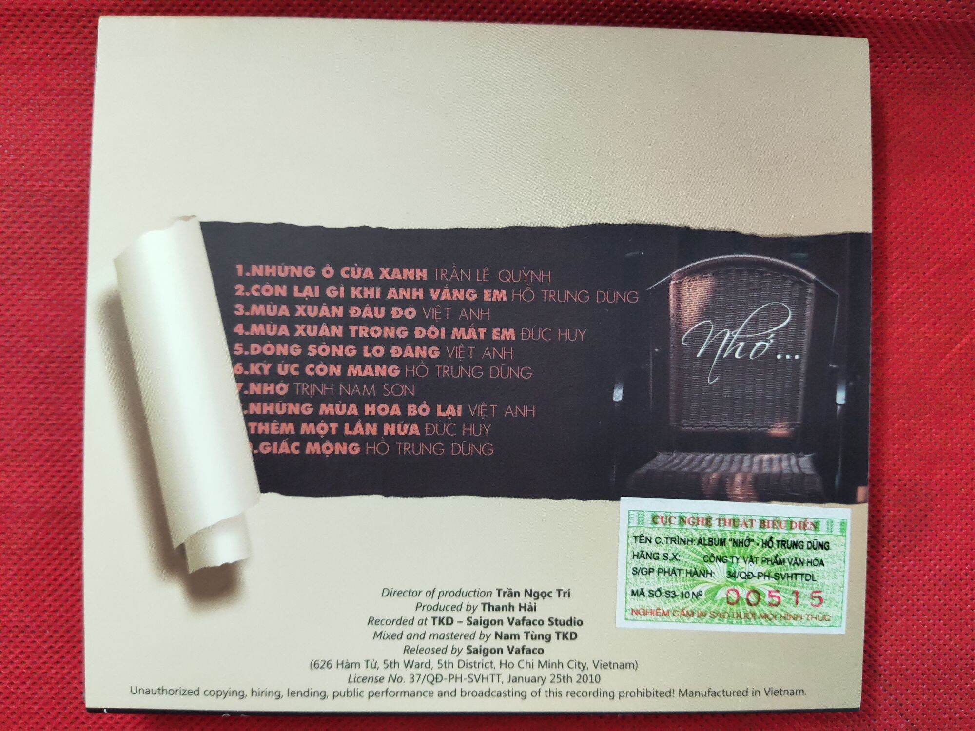 CD - Hồ Trung Dũng - Nhớ ...