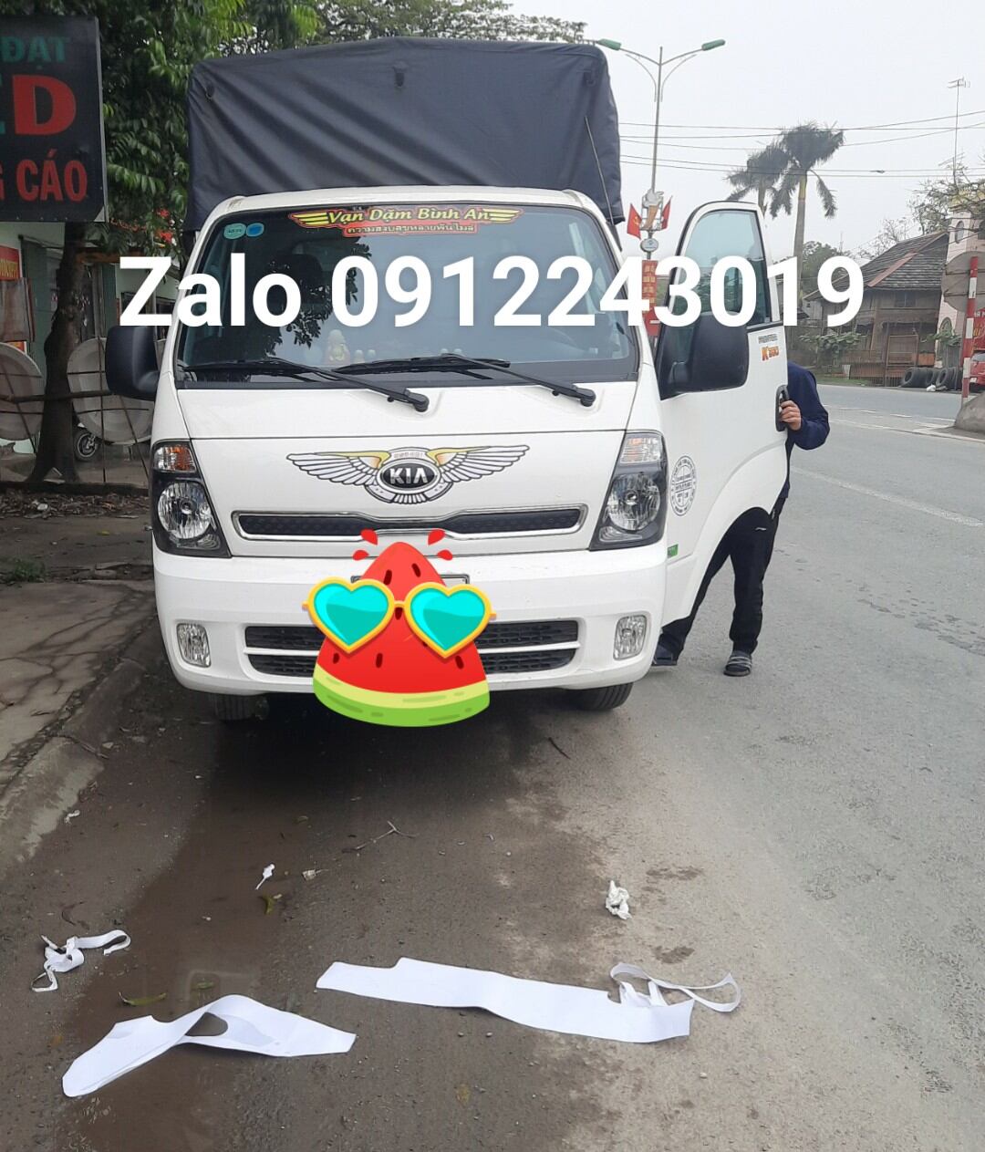 Combo 2 tem vdba thái và tem cánh chim trang trí logo xe tải KIA