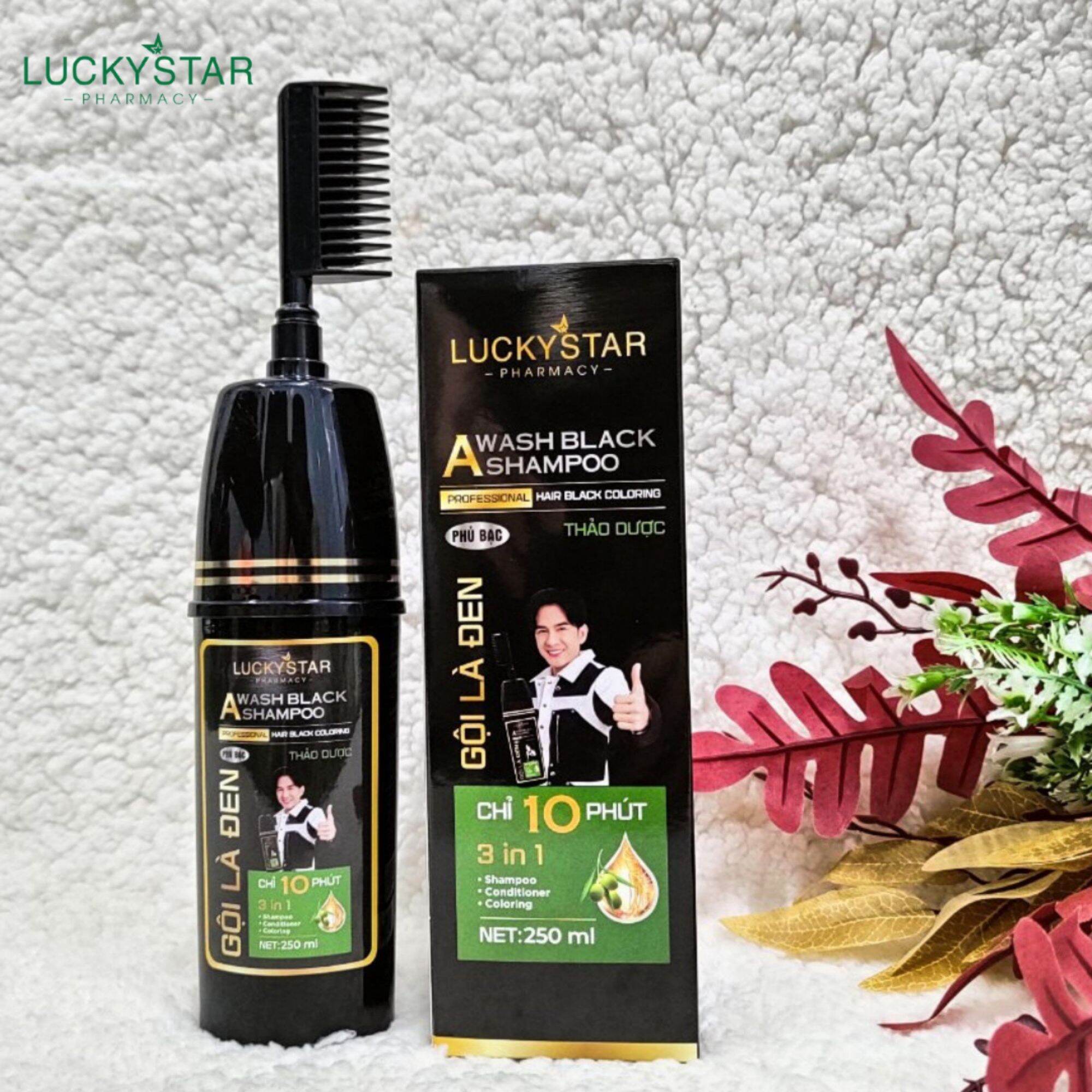 Gội là đen thảo dược cao cấp kèm lược - lucky star