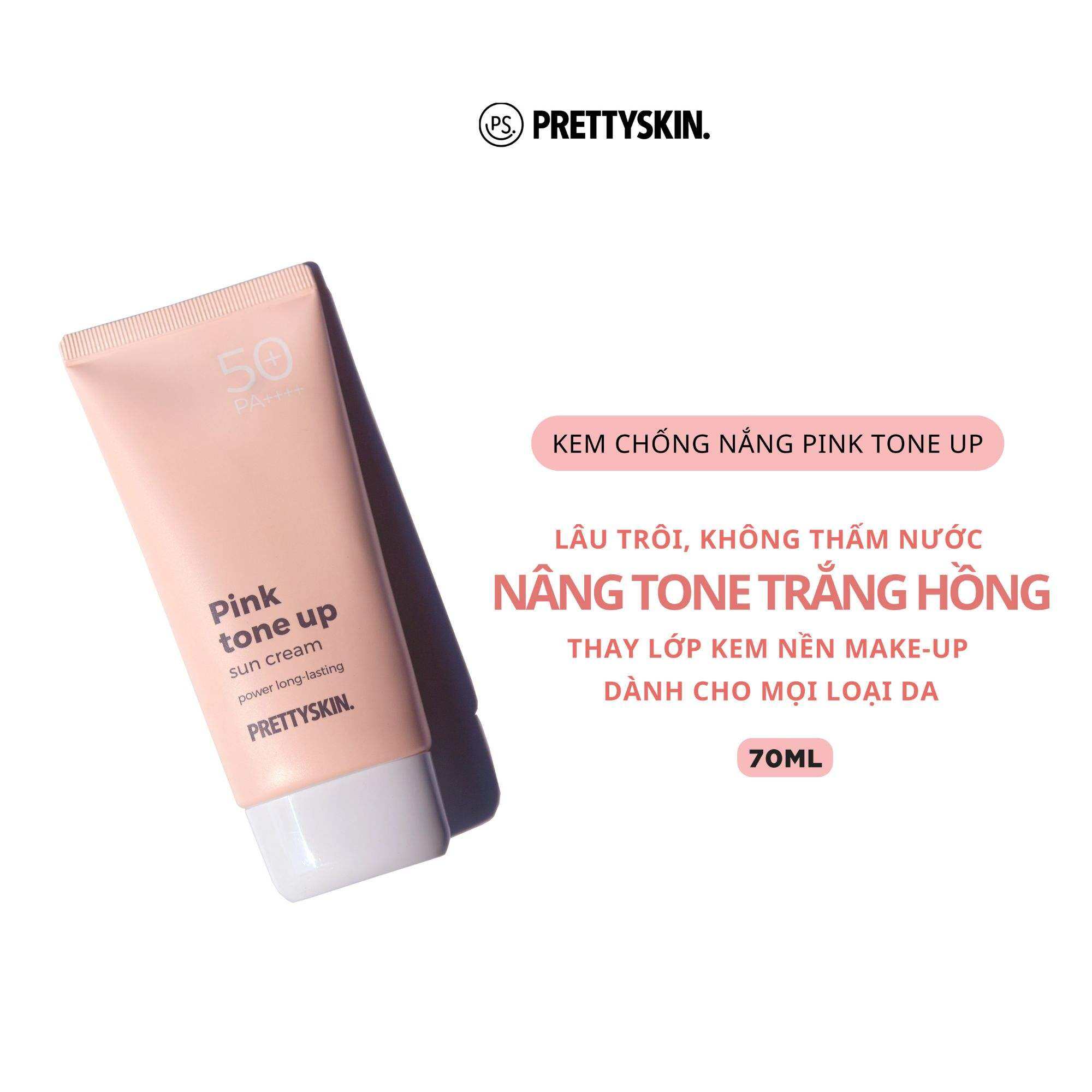 Kem chống nắng nâng tone pink tone up Pretty Skin