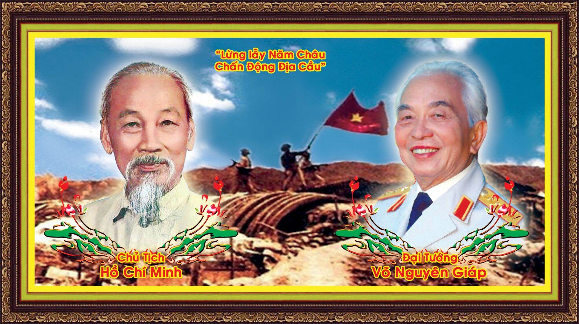 Tranh Bác Hồ, Bác Giáp in bạt cao cấp