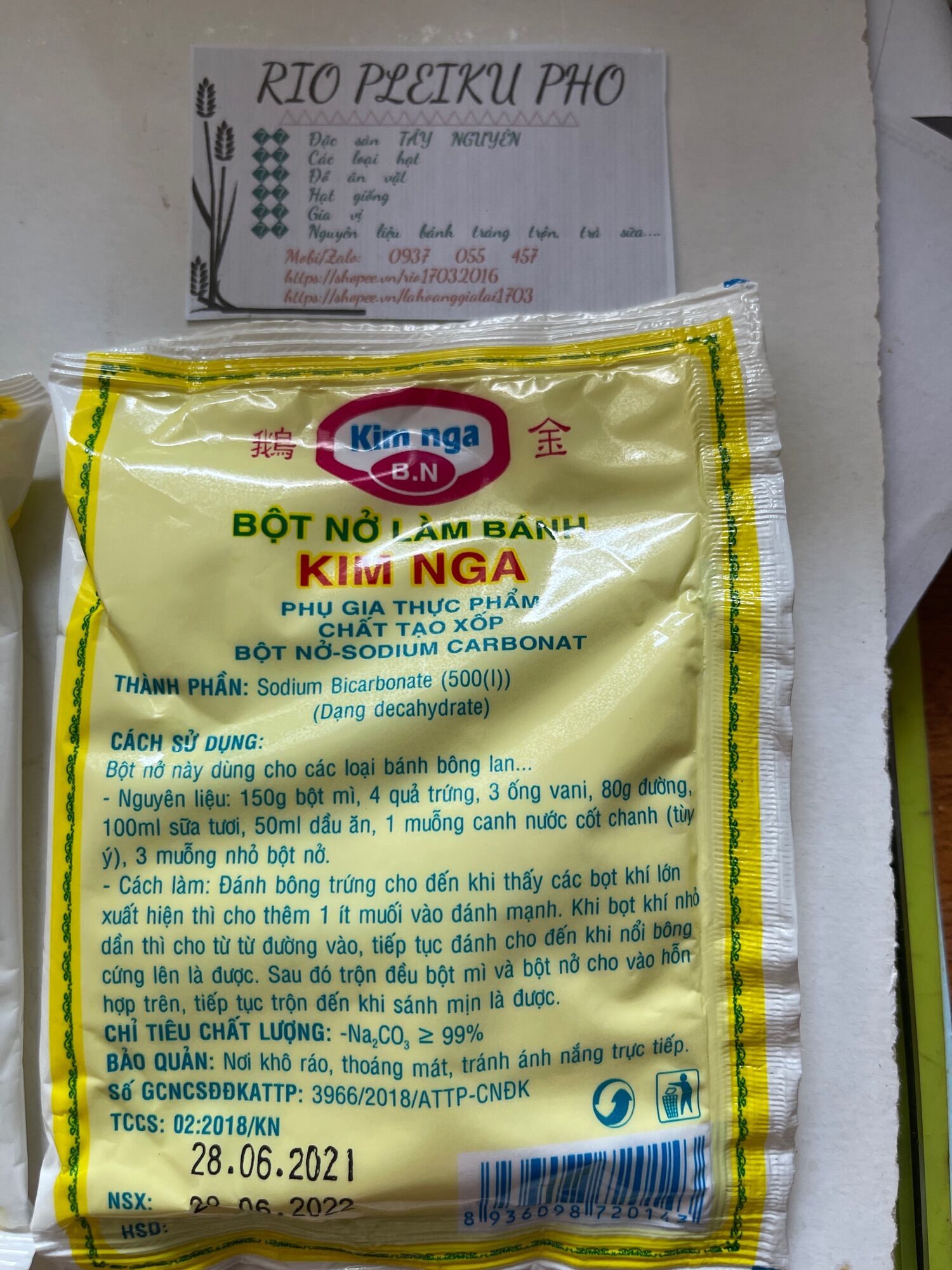 100gr Bột nổi làm bánh