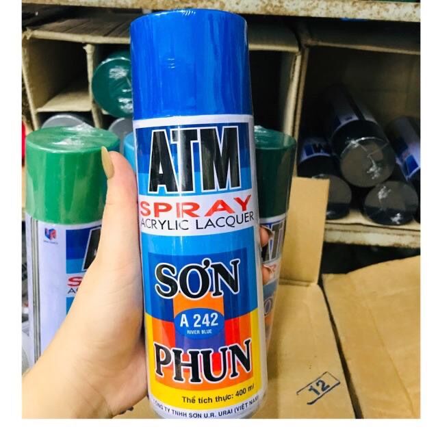 Sơn phun sơn xịt màu xanh ATM