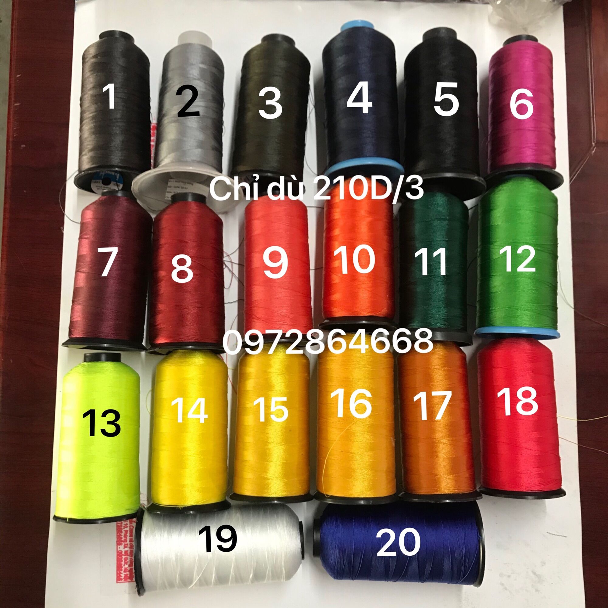 set 2 cuộn Chỉ dù nylon polyester 210D/3 ( 0,2mm) mỗi cuộn dài 2000m