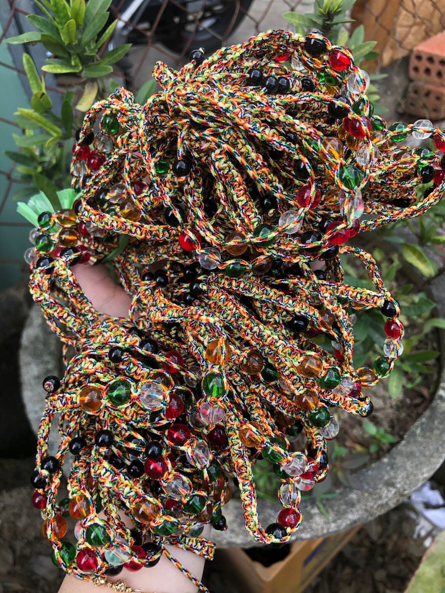 Dây đeo đá ngũ sắc may mắn