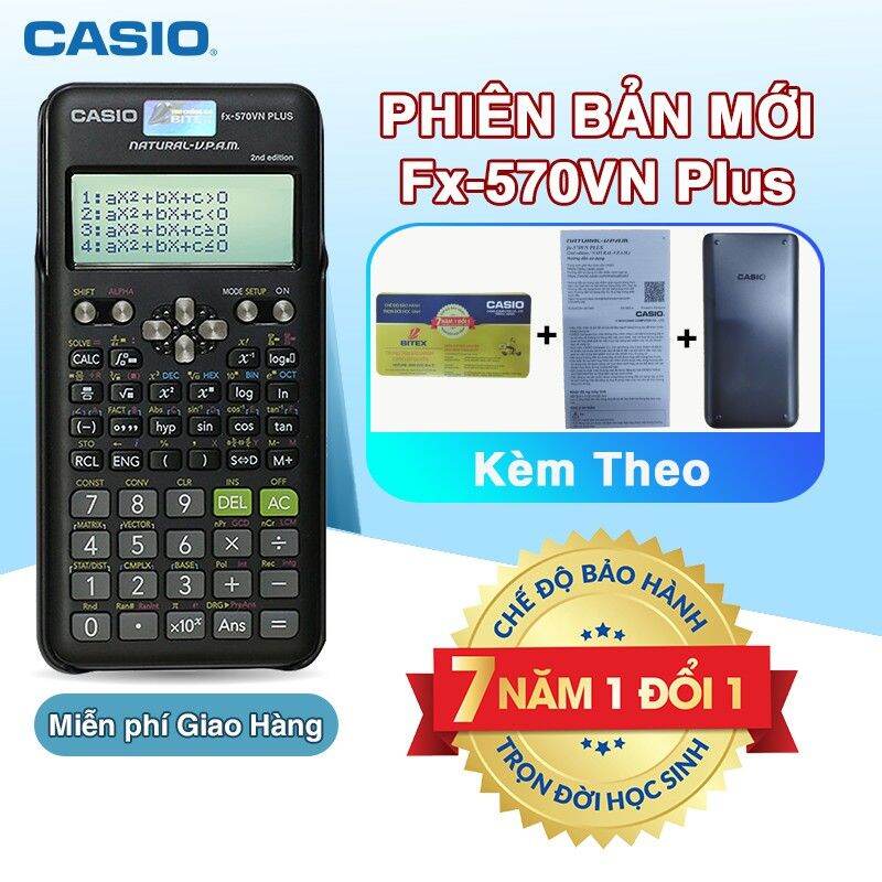 Máy tính casio FX 570vn plus New dành cho học sinh cấp 2, 3