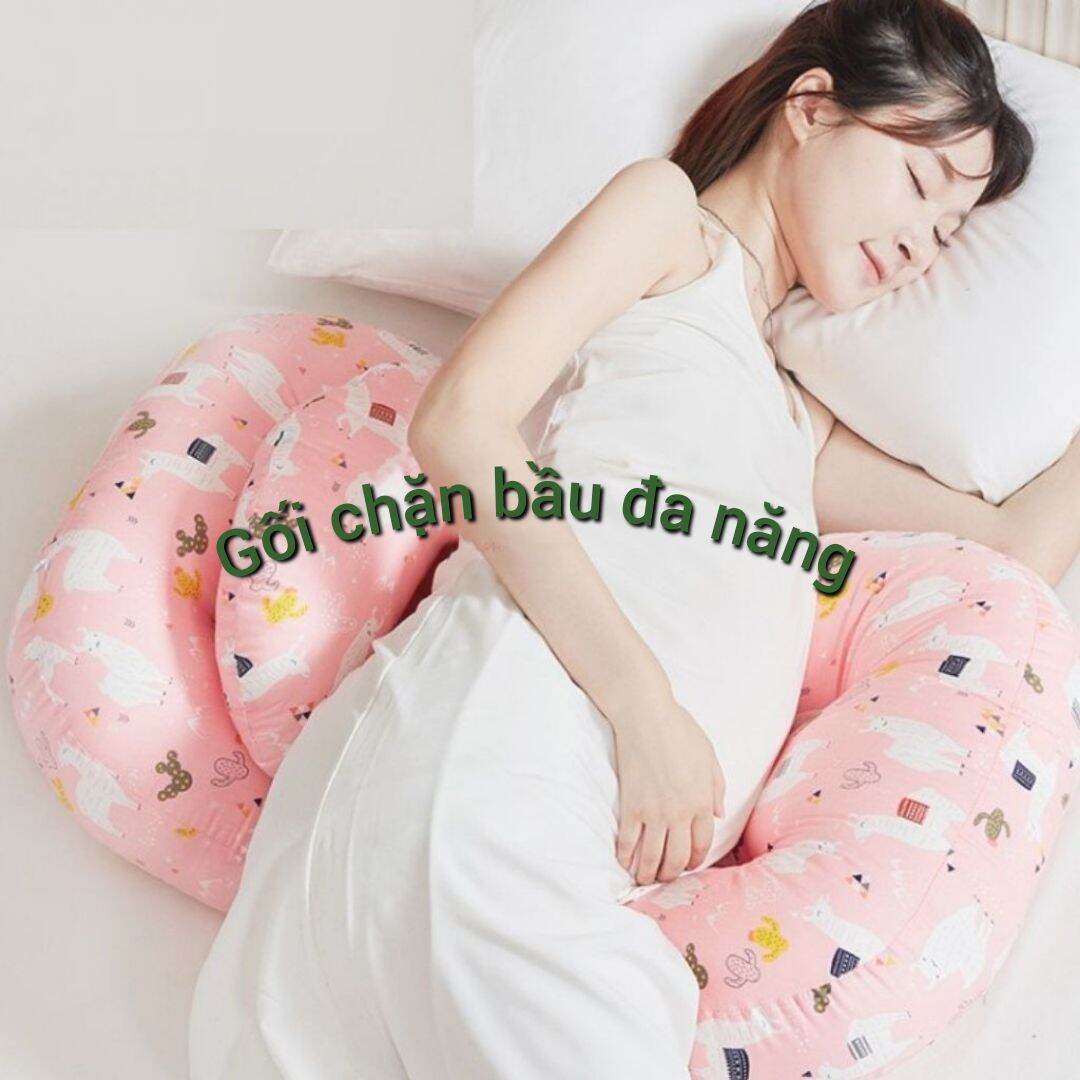 Gối chặn bầu cánh tiên kèm gối phụ hổ trợ nâng đỡ bụng chống mỏi lưng/ Gối ôm cho bà bầu/ Gối kê bụng bầu đa năng