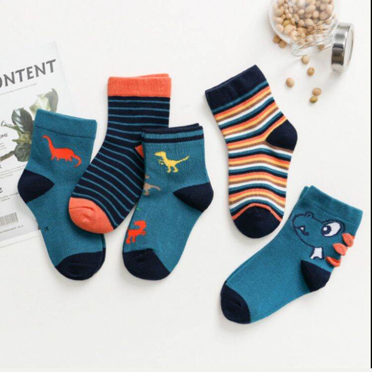 Sét 5 đôi vớ tất hình khủng long,siêu nhân cho bé