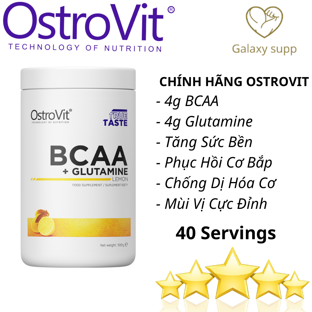 Ostrovit bcaa + glutamine tăng sức mạnh phục hồi cơ bắp 40 servings