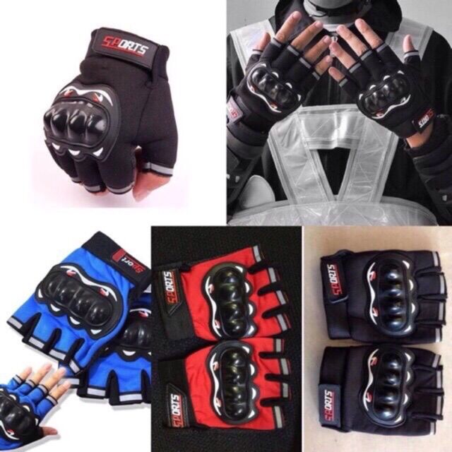 Găng tay/bao tay hở ngón đi phượt có gù bảo hộ-BBVL