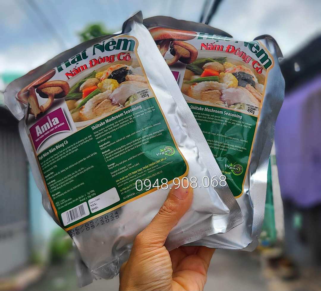 Hạt niêm nấm đông cô amla thuần chay 450g