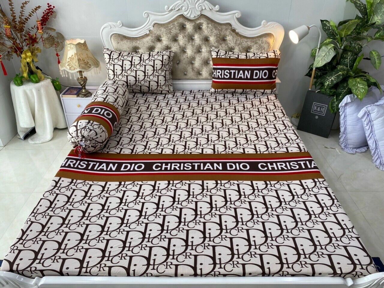 Bộ ga trải giường 4 món drap áo gối thun lạnh hàn quốc