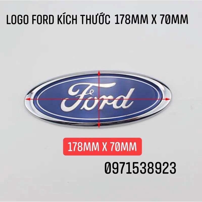 Logo ford kích thước 178mm x 70mm dán đầu hoặc đuôi xe ford