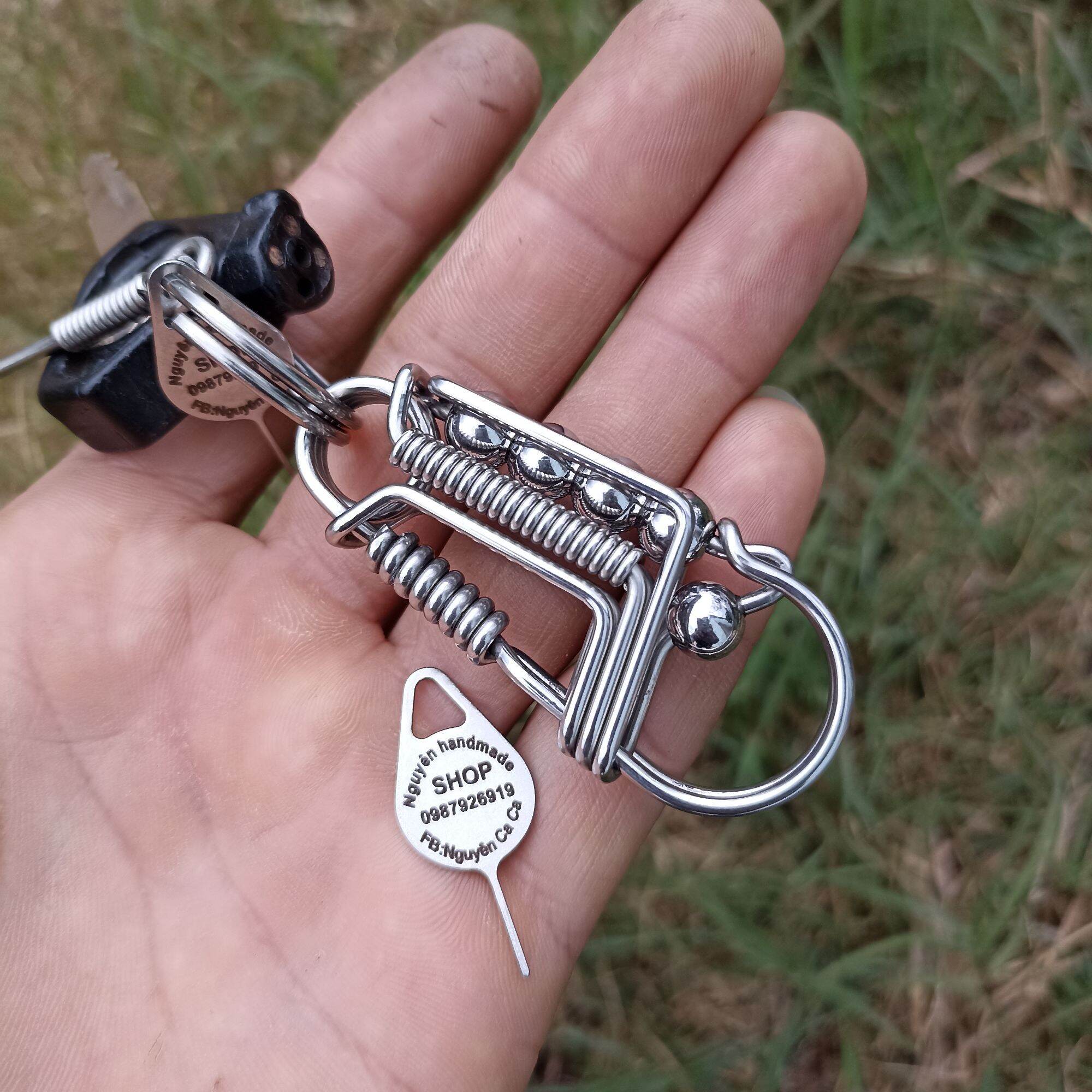 Móc khoá bi inox.móc khoá xe máy,100% inox càng dùng càng sáng bóng.