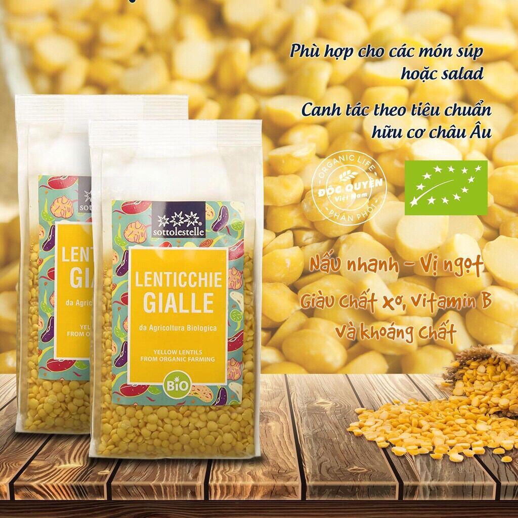 [ Tách lẻ 100g ] Đậu lăng vàng hữu cơ Sottolestelle