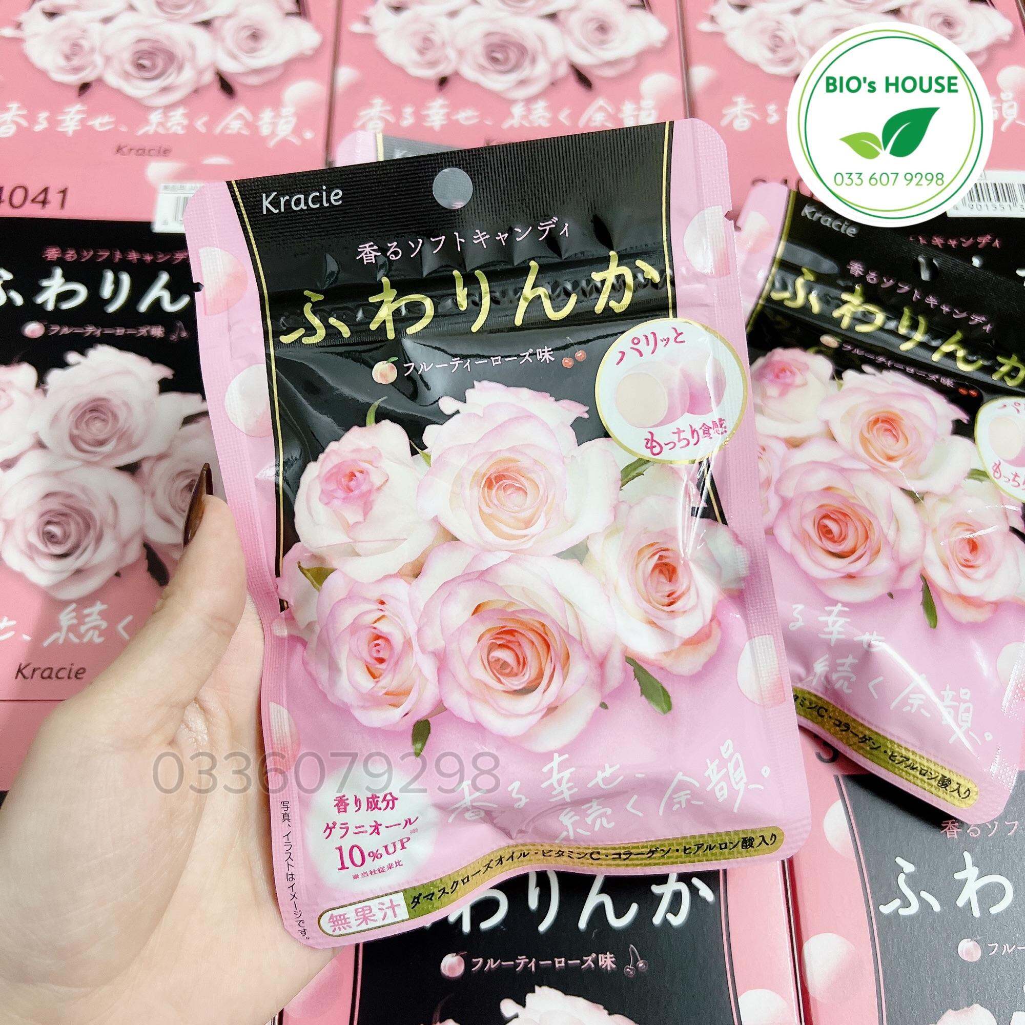 Kẹo hoa hồng Kracie thơm cơ thể, đẹp da Nhật Bản 35g (date mới)