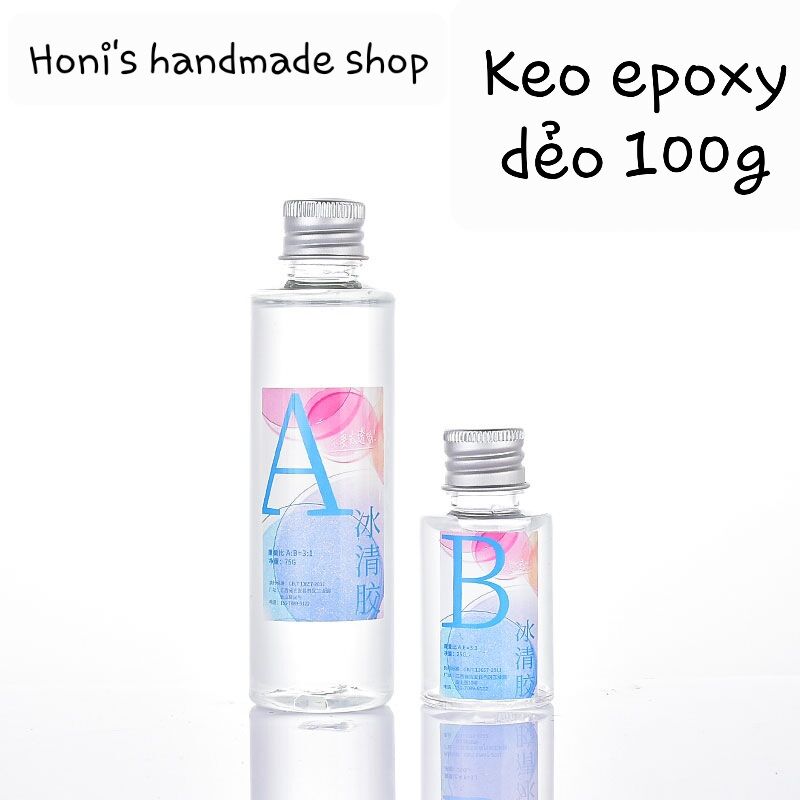 Set keo Epoxy (keo AB) 100g loại dẻo trong suốt