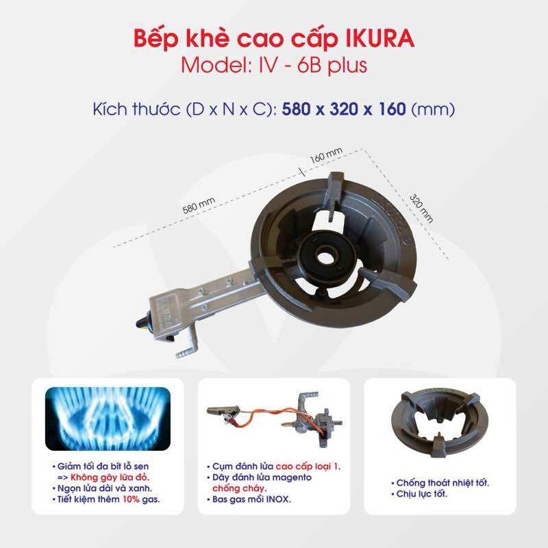 [HCM]BẾP CÔNG NGHIỆP - (IV- 6B) - Bếp Khè lửa lớn