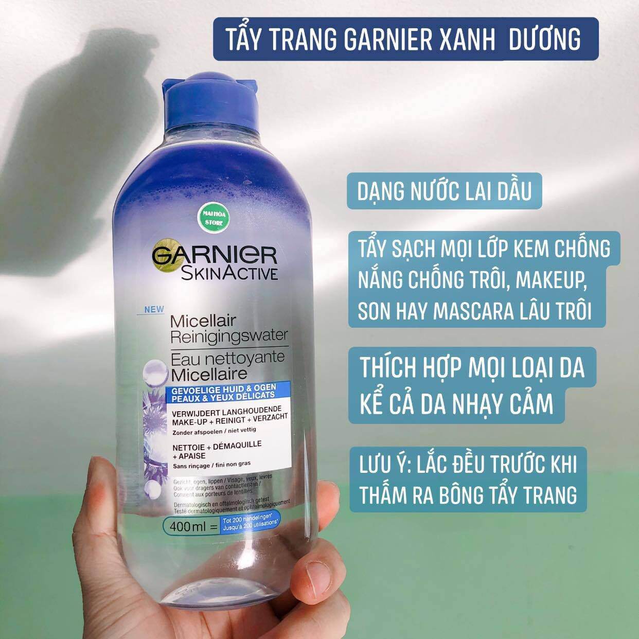 Tẩy Trang Dạng Dầu Nước Garnier Micellair Reinigingswater - Xanh Dương
