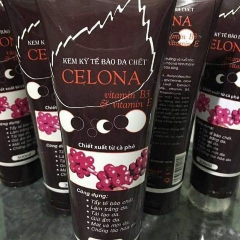 Kem gel tẩy tế bào chết celona chiết xuất cà phê 300ml sáng