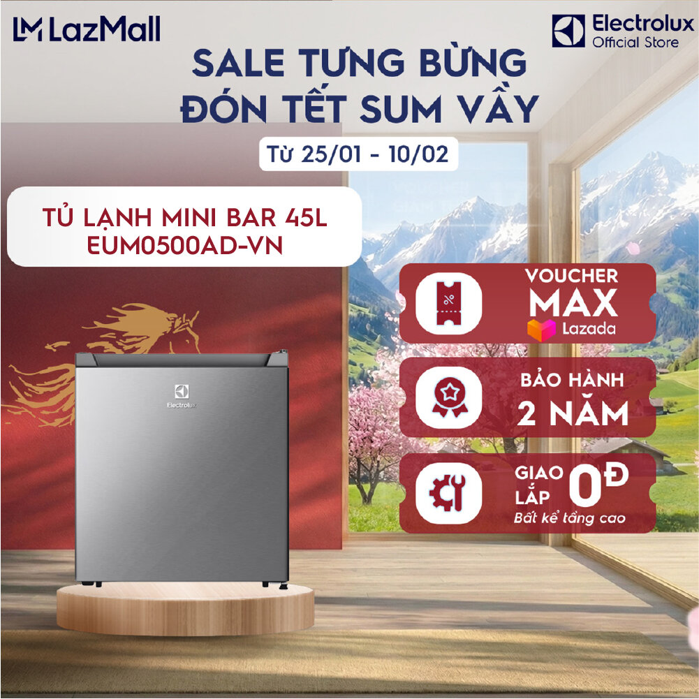 Tủ lạnh mini bar Electrolux 45 lít - EUM0500AD-VN - Ngăn lạnh riêng biệt tiết kiệm điện nhãn năng
