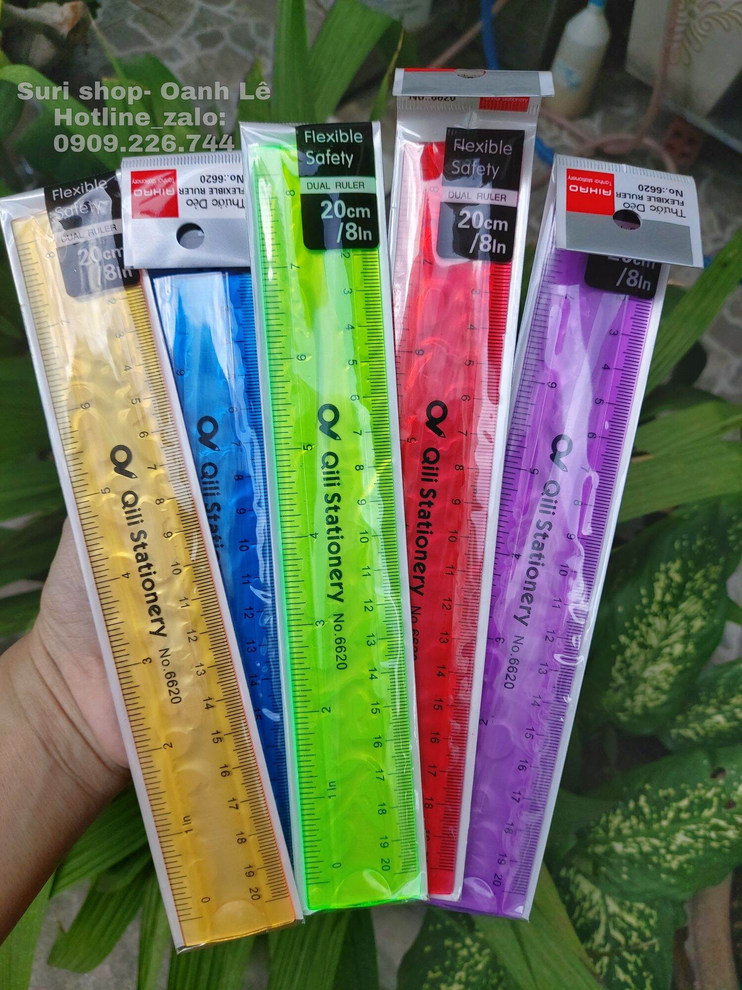 Thước nhựa dẻo 20cm Stationery màu sắc tươi sáng
