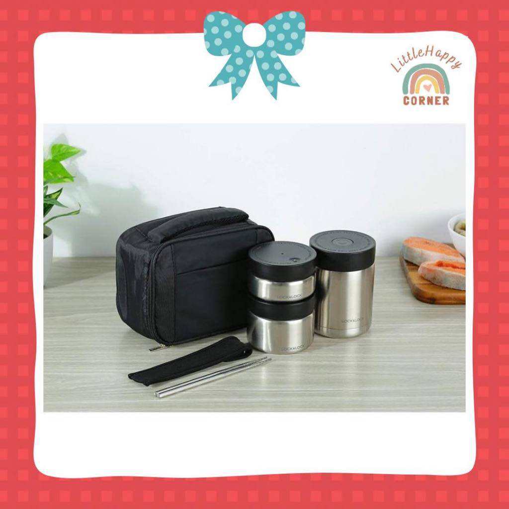 Bộ Hộp Cơm Giữ Nhiệt Thép Không Gỉ Lock & Lock LHC8031SLV - Bạc - Hàng Chính Hãng