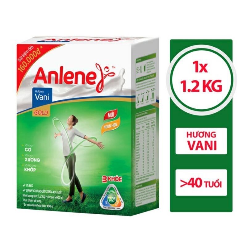 Sữa bột Anlene MovePro Gold Vani hộp 1,2kg