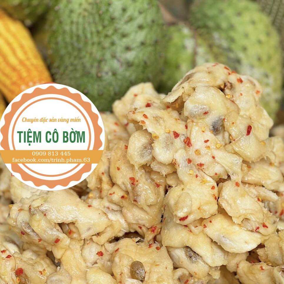 Mứt mãng cầu sấy dẻo muối ớt rất ngon, rất thơm vừa ăn cay nhẹ
