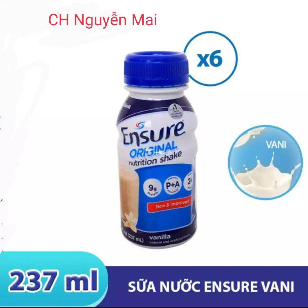Lốc 6 Chai Sữa Nước Ensure Vanilla 237ml - Date Mới