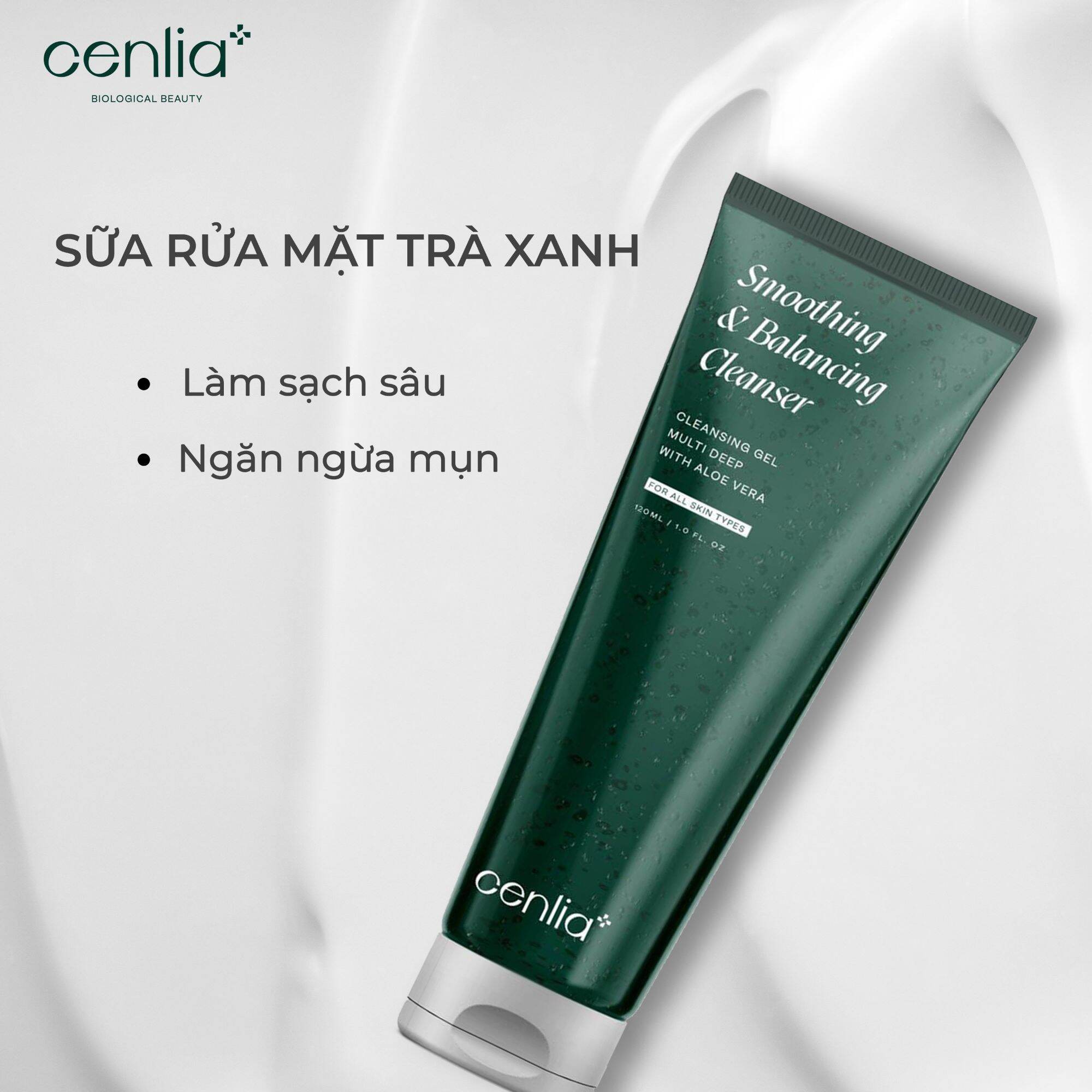 SỮA RỬA MẶT TRÀ XANH_CỐT NHA ĐAM CENLIA+ ( BẢN MỚI)