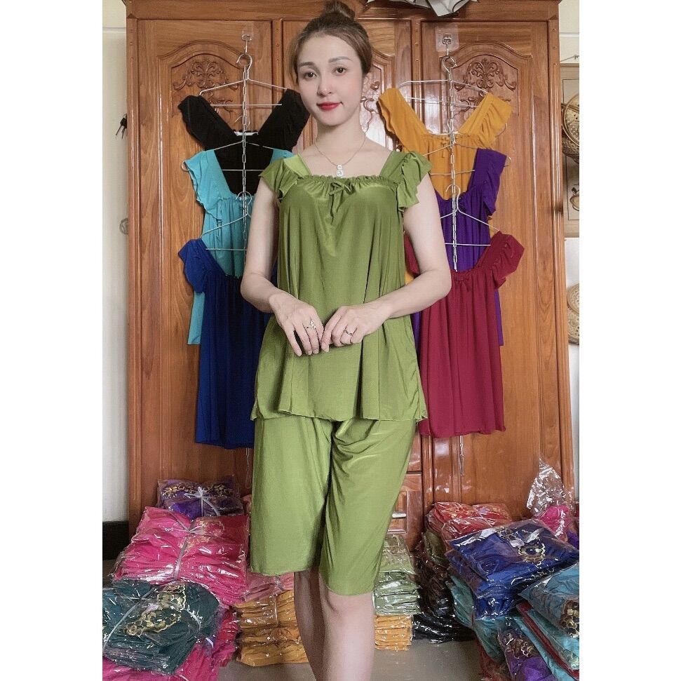 [Có size 45-75kg] Bộ lửng thun lạnh tay cánh tiên