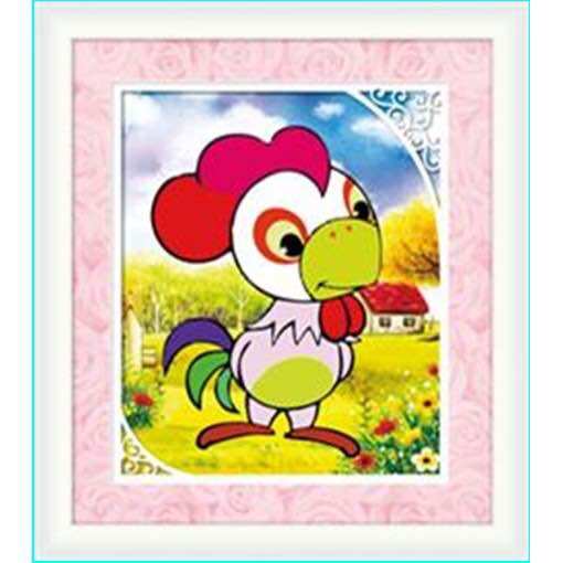 Tranh đính đá abc 3d dậu, gà df2382 kt:30x36cm