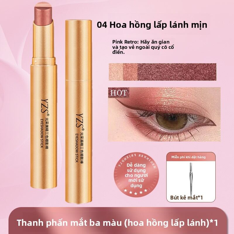 HANSANCAI | 3 Color Matte Shimmer Highlight Eyeshadow Stick for Beginners - 5