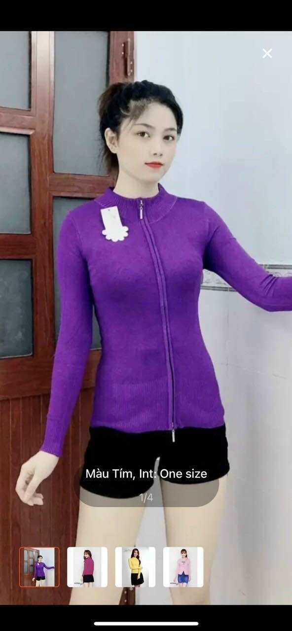 [HCM]Áo khoác len dây kéo tới cổ đẹp