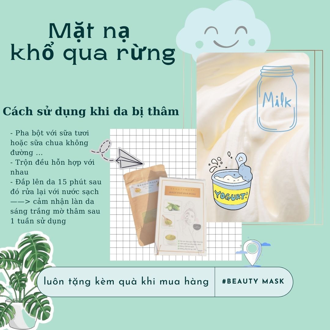 MẶT NẠ KHỔ QUA RỪNG TẶNG BỘ ĐẮP MẶT