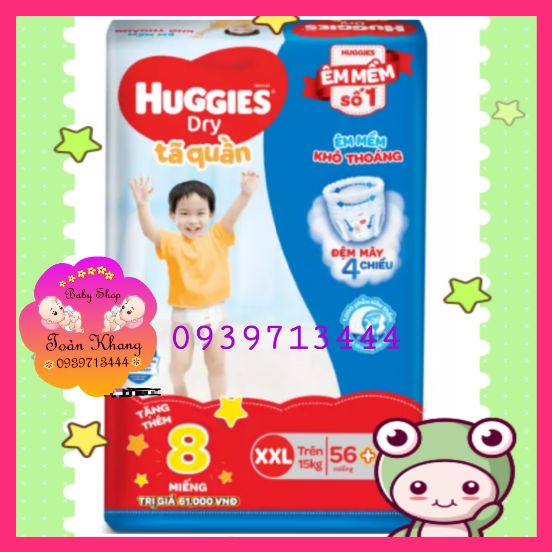 TẶNG THÊM 8 MIẾNG_TÃ QUẦN HUGGIES SIZE XXL54+8