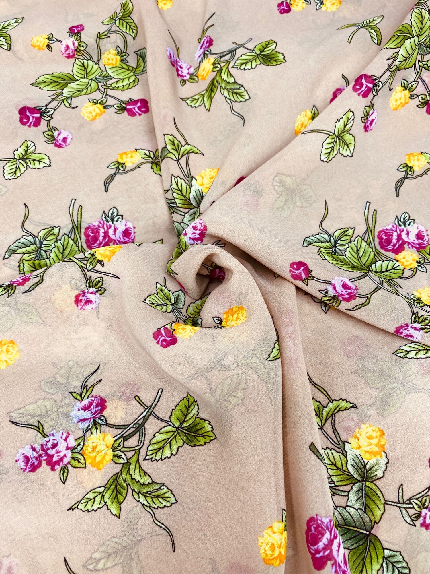 Vải voan chiffon hoa đều MS1016