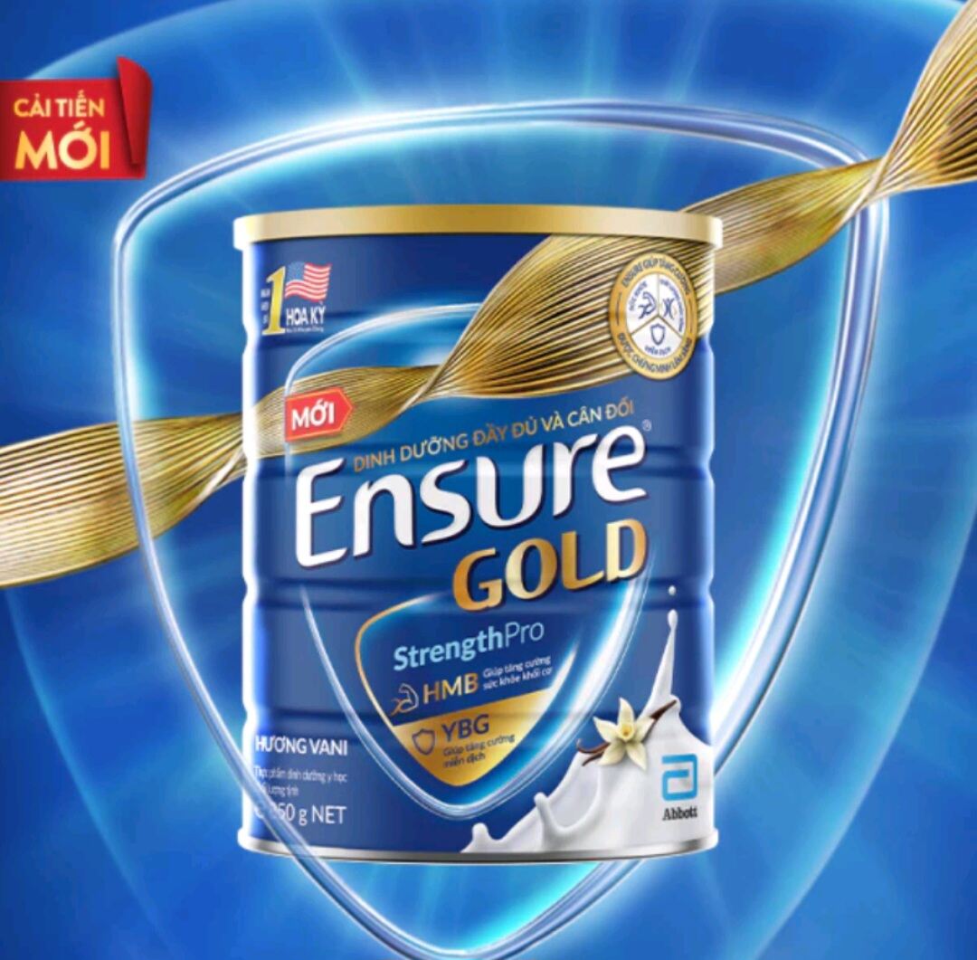 Sữa Bột Ensure Gold Abbott Hương Vani HMB + YBG 850g 800g