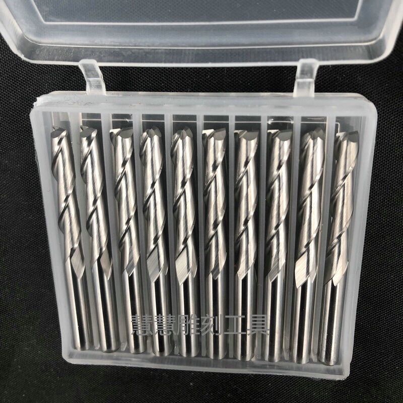 (01 mũi) dao cắt gỗ CNC cán 6.0mm,xoắn 2 lưỡi 45-100mm, hàng bình dân